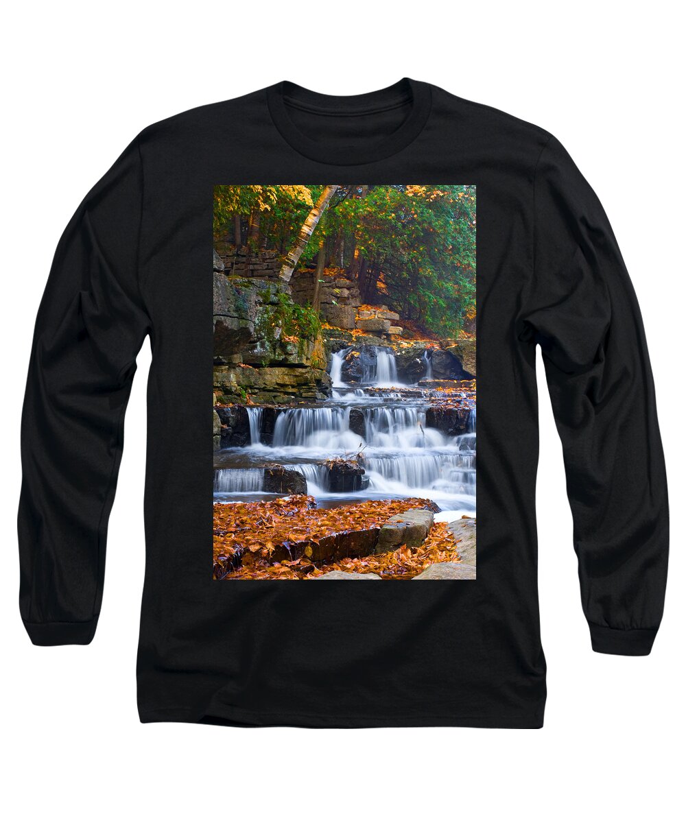 Wisconsin Long Sleeve T-Shirt featuring the photograph Birch flowing by David Heilman