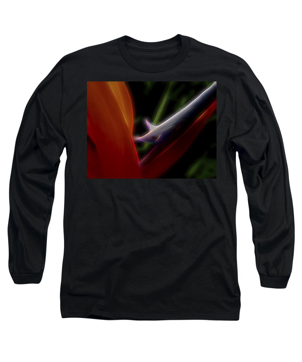 Nature Long Sleeve T-Shirt featuring the digital art Bird of Paradise by William Horden