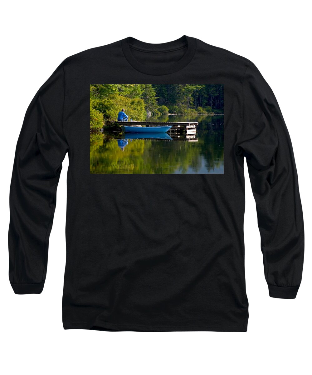 Boat Long Sleeve T-Shirt featuring the photograph Blue Boat by Brent L Ander