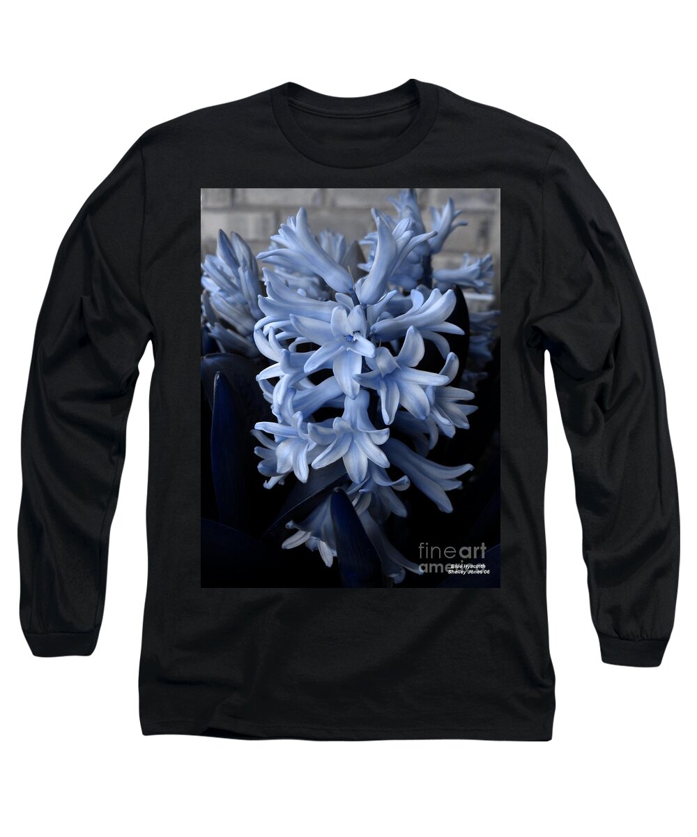Blue Long Sleeve T-Shirt featuring the photograph BLue Hyacinth by Shelley Jones