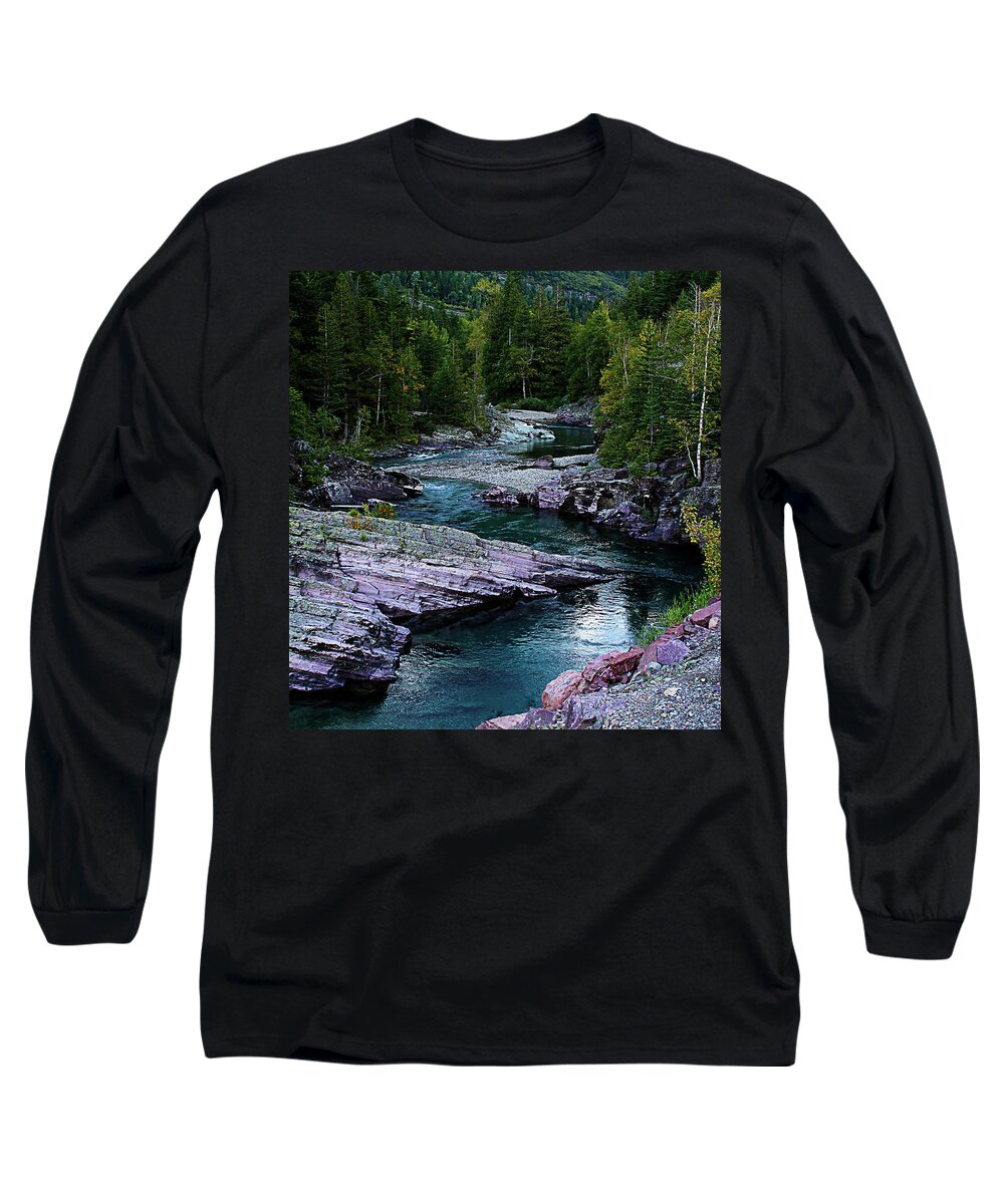 River Long Sleeve T-Shirt featuring the photograph Blue River by Joseph Noonan