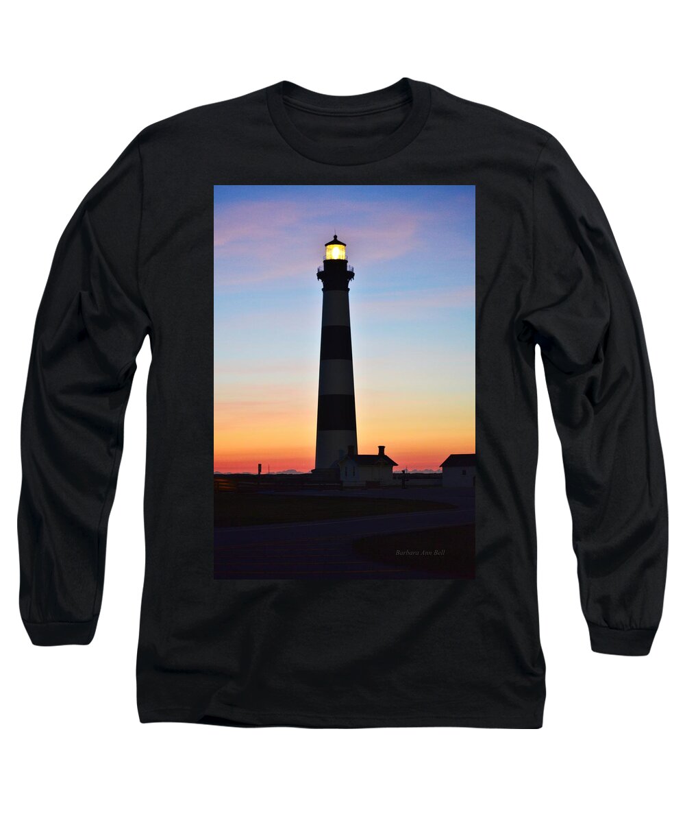 Obx Sunrise Long Sleeve T-Shirt featuring the photograph Bodie Lighthouse at Sunrise by Barbara Ann Bell