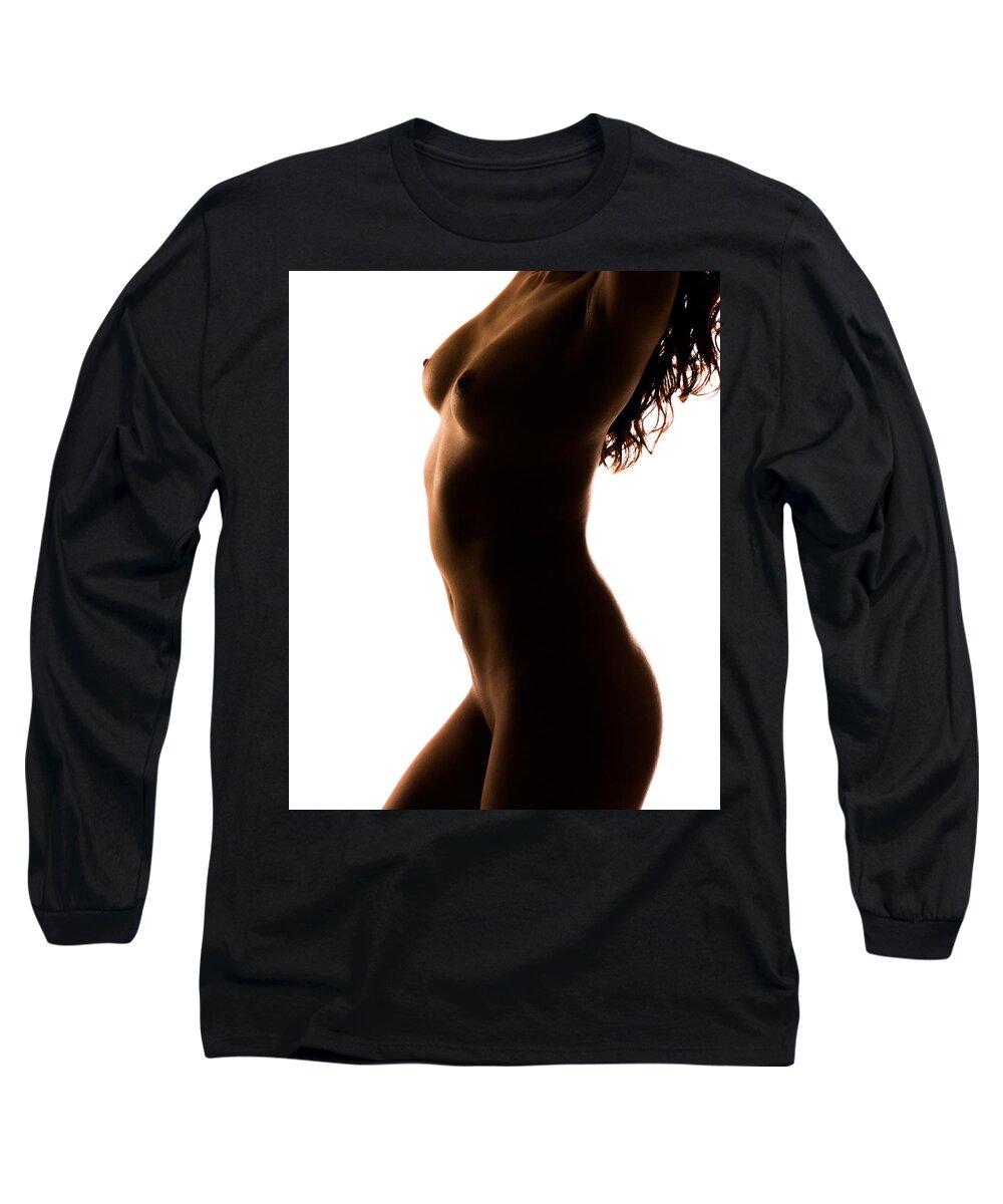 Silhouette Long Sleeve T-Shirt featuring the photograph Bodyscape 185 by Michael Fryd
