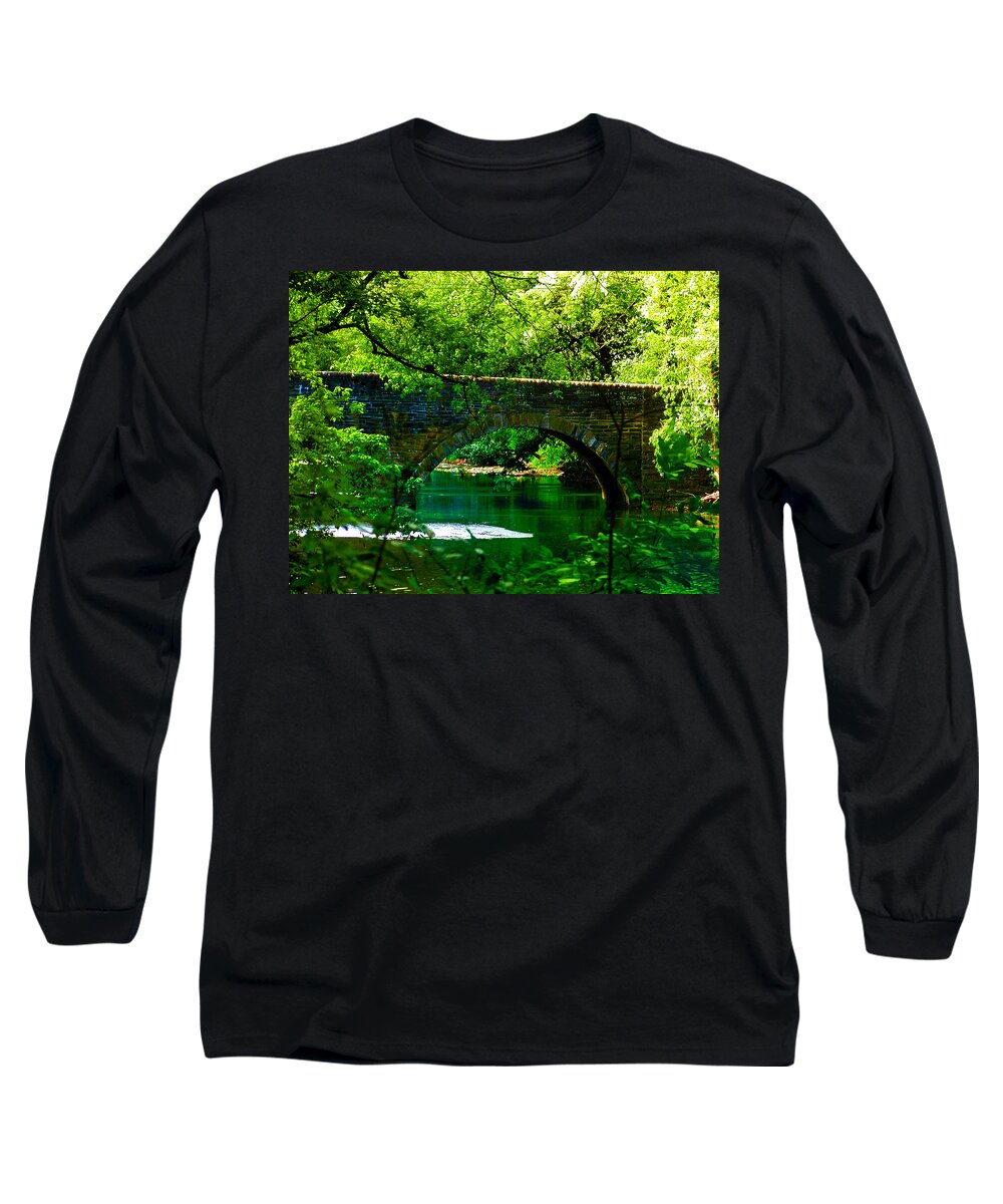 Philadelphia Long Sleeve T-Shirt featuring the photograph Bridge Over the Wissahickon by Bill Cannon