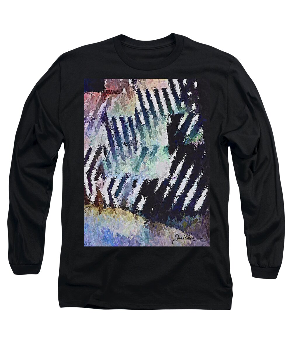 Black Long Sleeve T-Shirt featuring the painting Brooklyn Boxes by Joan Reese