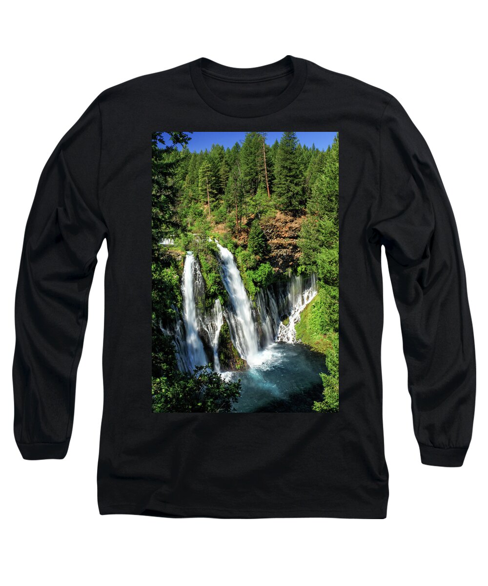 Landscape Long Sleeve T-Shirt featuring the photograph Burney Falls by James Eddy