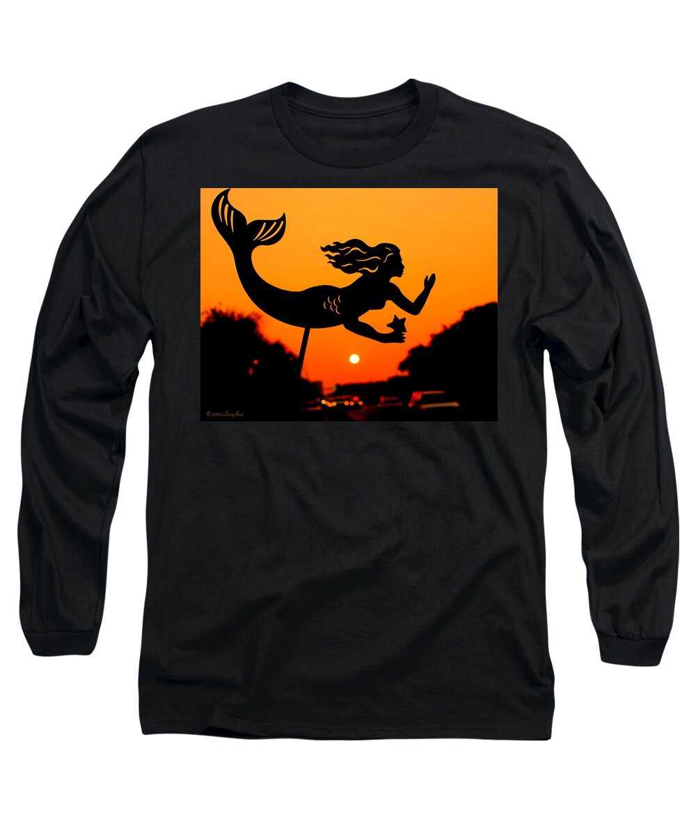 Mermaid Long Sleeve T-Shirt featuring the photograph Burnt Umber Mermaid by Larry Beat