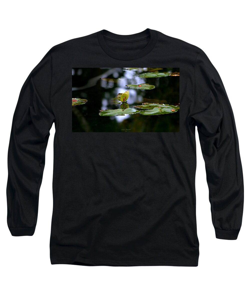 Lily Pad Long Sleeve T-Shirt featuring the photograph Butterfly Lily Pad by Jeanette C Landstrom