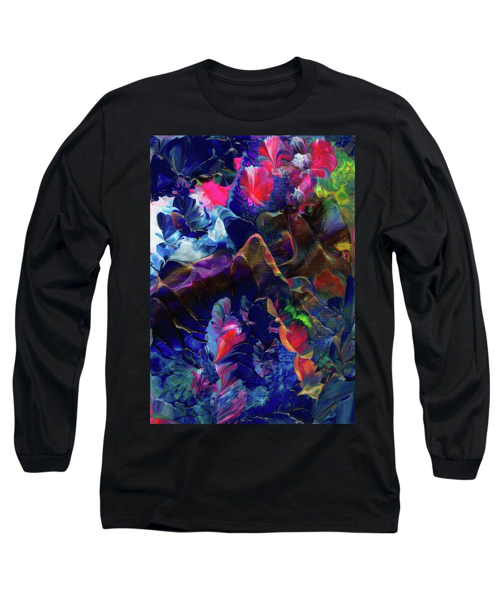 Butterfly Long Sleeve T-Shirt featuring the painting Butterfly Mountain by Nan Bilden