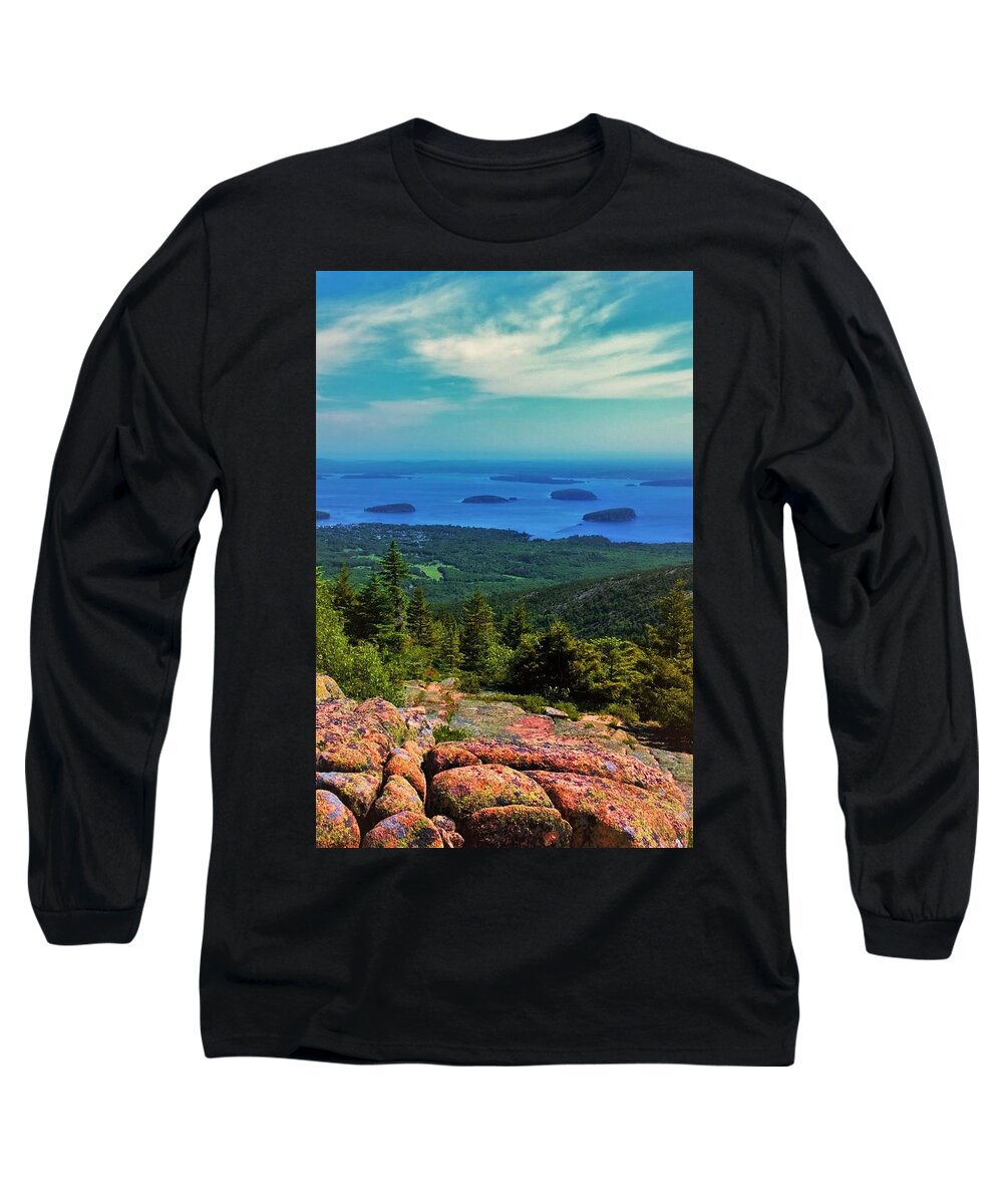 Cadillac Mountain Long Sleeve T-Shirt featuring the photograph Cadillac Mountain by Lisa Dunn