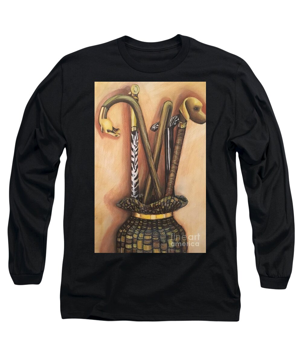 Dog Long Sleeve T-Shirt featuring the painting Canes by Mastiff Studios