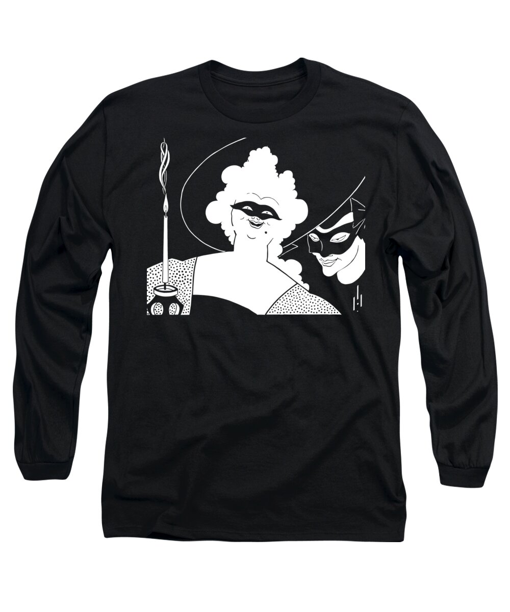  Goth Long Sleeve T-Shirt featuring the digital art Carnival or Masquerade ball by Heidi De Leeuw
