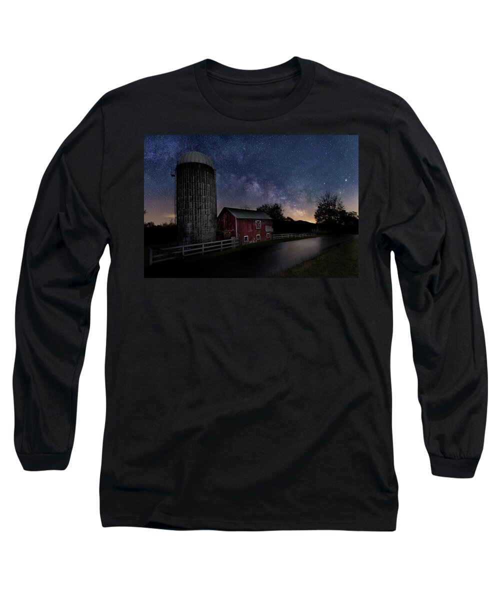 Milky Way Long Sleeve T-Shirt featuring the photograph Celestial Farm by Bill Wakeley