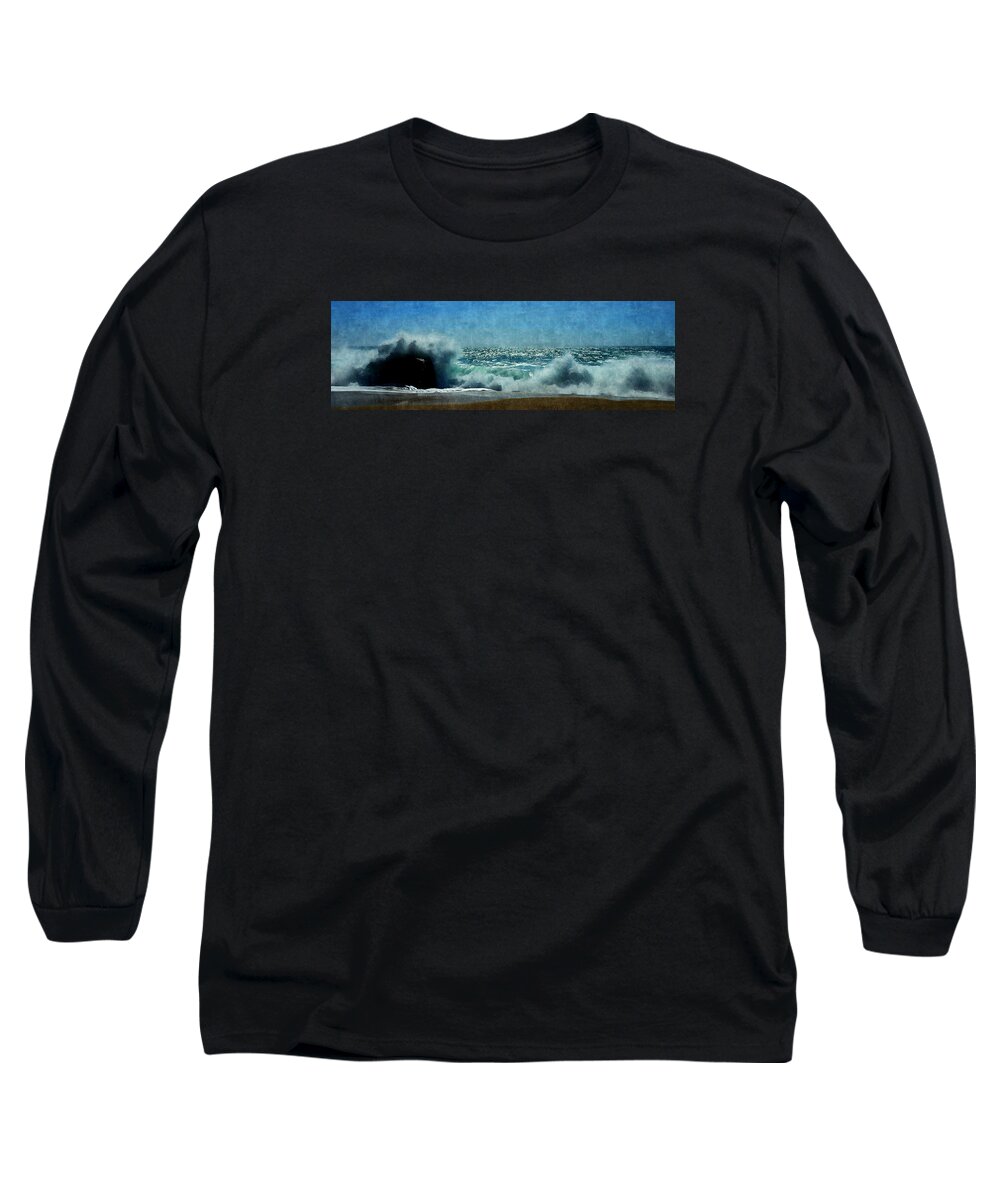 Porthchapel Long Sleeve T-Shirt featuring the digital art Chapelforth by Julian Perry