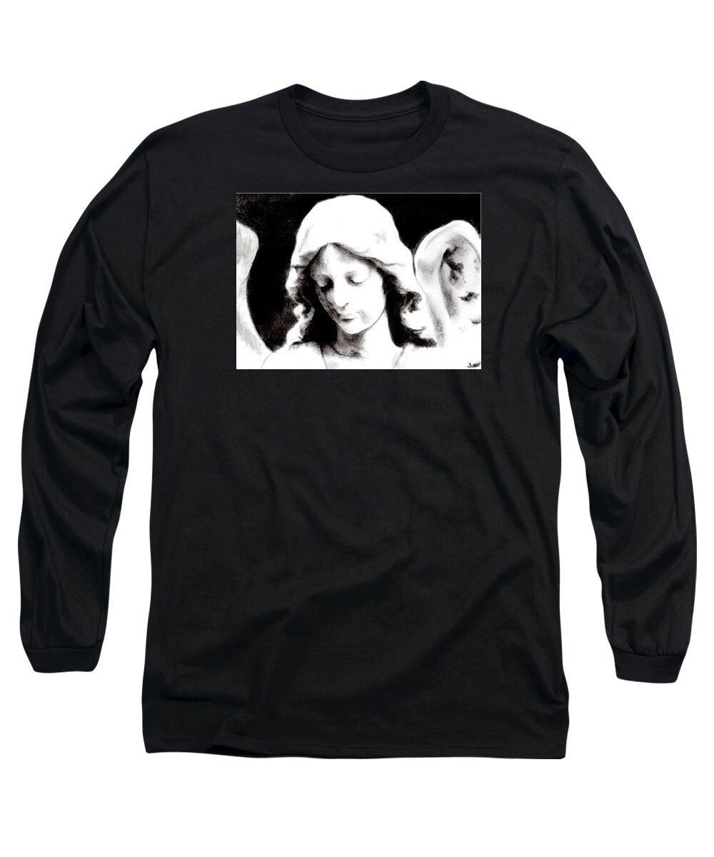 Angel Long Sleeve T-Shirt featuring the painting Christmas Angel by Joe Dagher
