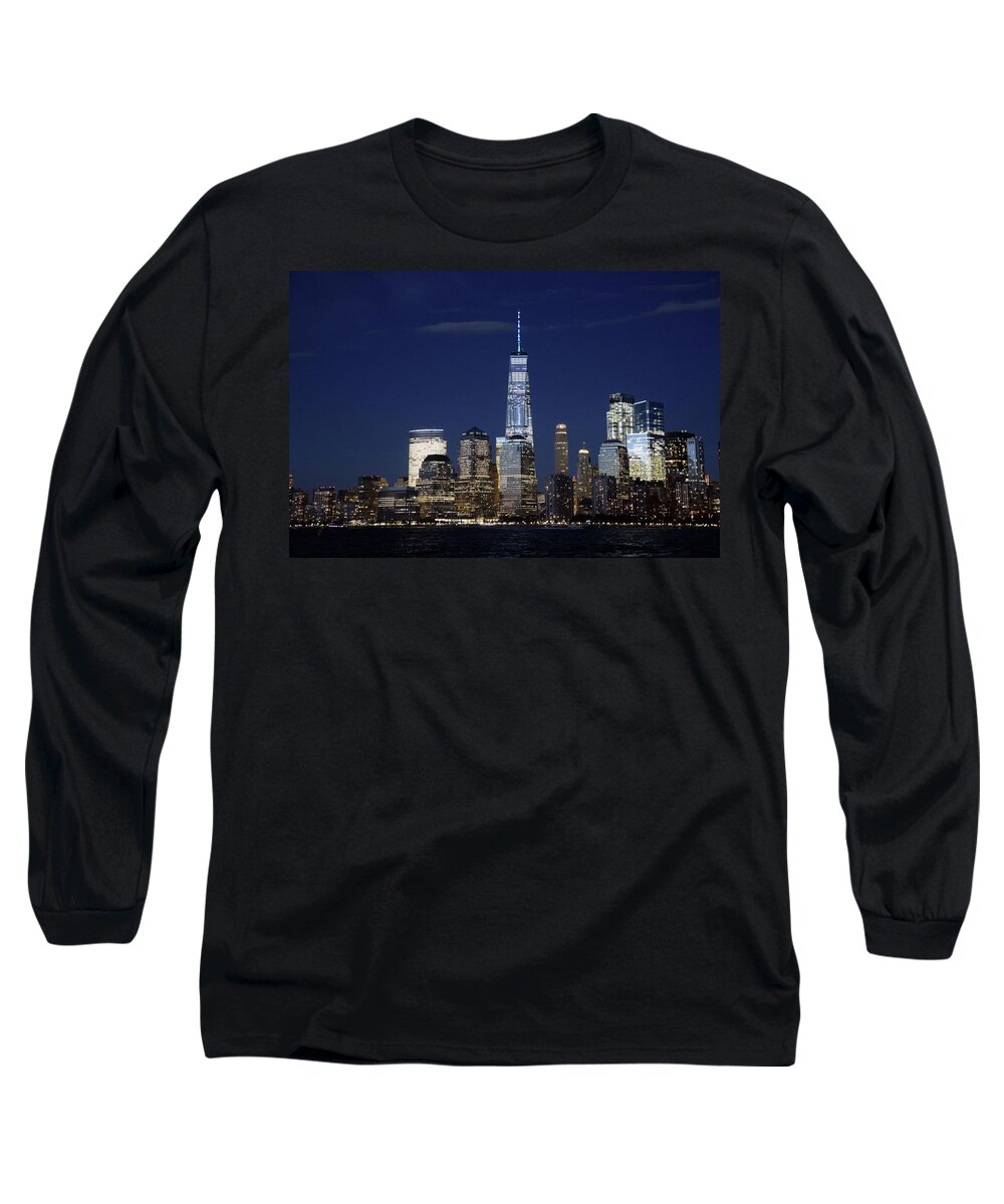 Skyline Long Sleeve T-Shirt featuring the photograph City Lights by Daniel Carvalho