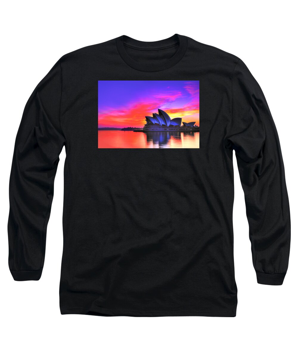 Sydney Long Sleeve T-Shirt featuring the photograph Colors of Sydney by Midori Chan