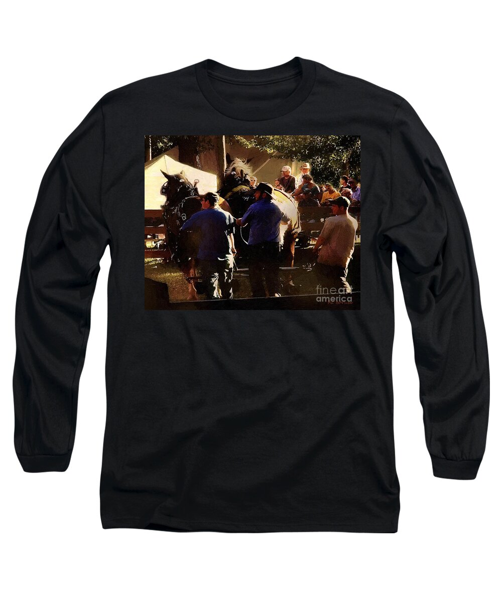 Horses Long Sleeve T-Shirt featuring the painting Coming Around by RC DeWinter