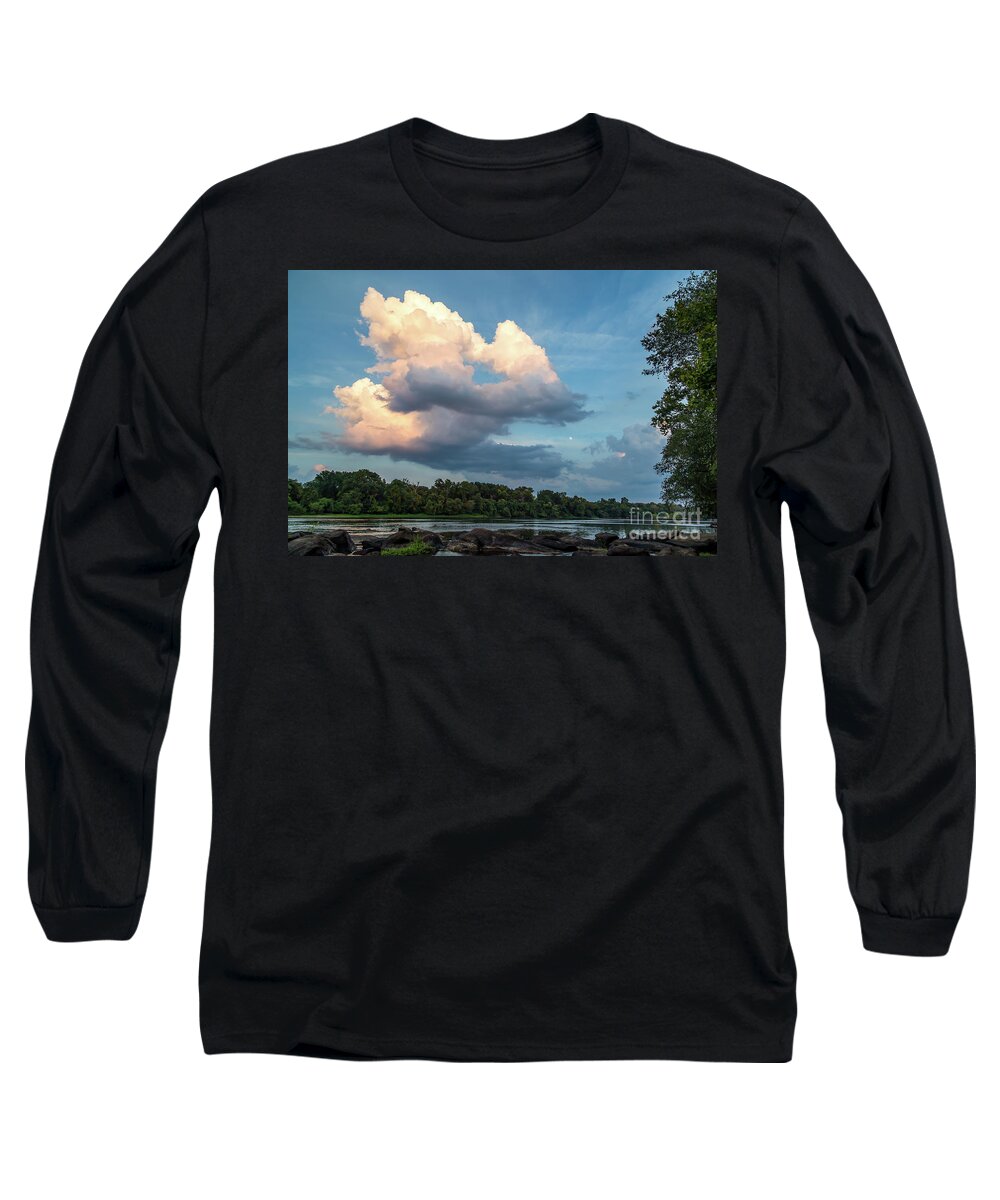 Clouds Long Sleeve T-Shirt featuring the photograph Congaree River near Dusk by Charles Hite