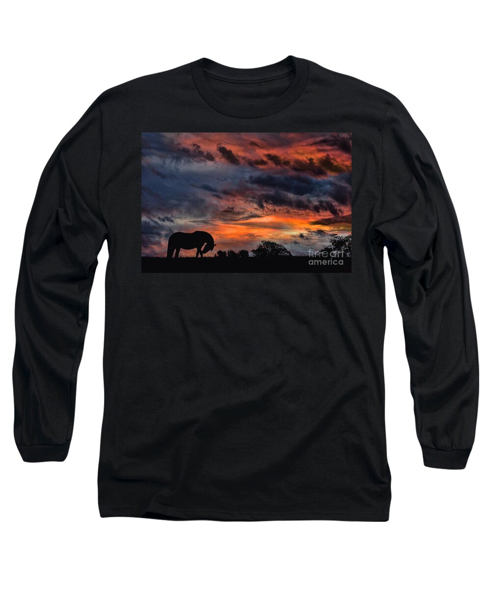 Horse Long Sleeve T-Shirt featuring the photograph Country Sunrise by Stephanie Laird