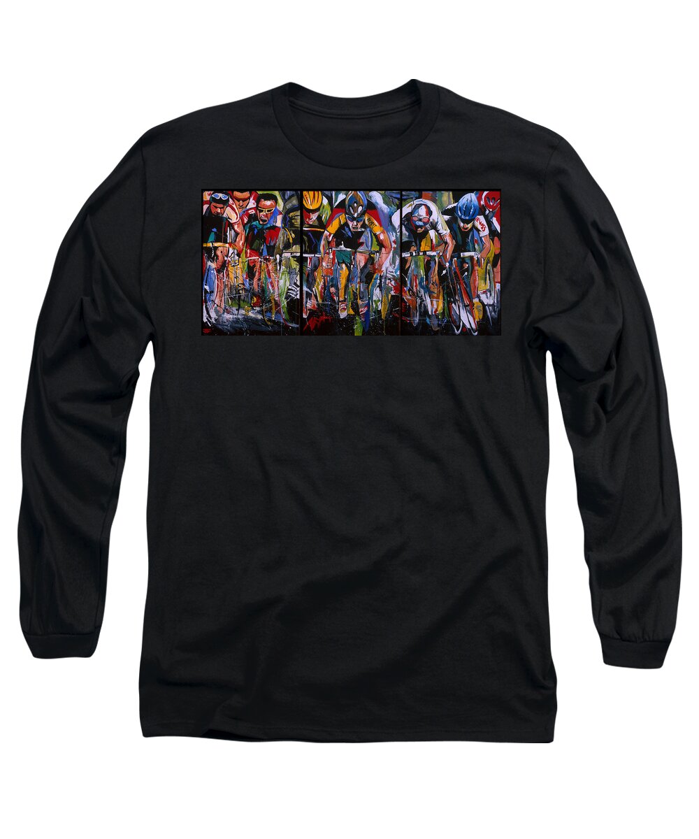  Long Sleeve T-Shirt featuring the painting Cross The Line by John Gholson