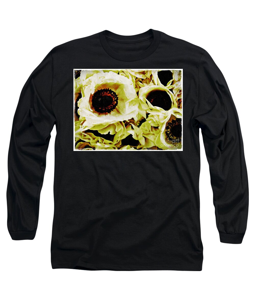 Poppy Long Sleeve T-Shirt featuring the photograph Crumpled White Poppies by Sarah Loft