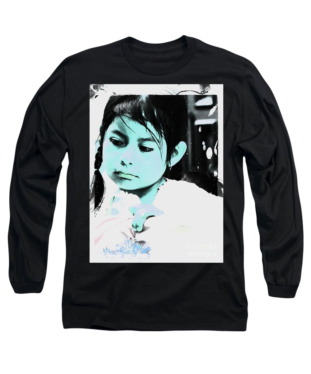 Girl Long Sleeve T-Shirt featuring the photograph Cuenca Kids 886 by Al Bourassa
