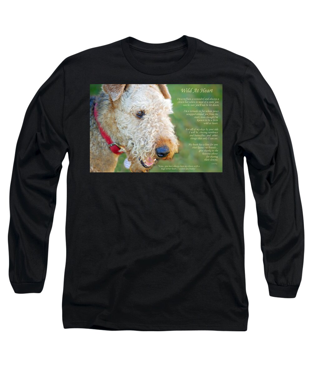 Quotes Long Sleeve T-Shirt featuring the photograph Custom Paw Print Dakota by Sue Long