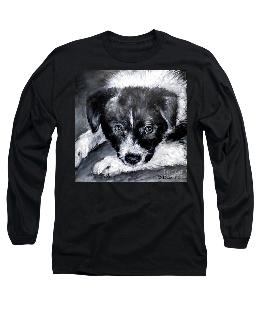 Puppy Long Sleeve T-Shirt featuring the painting Cutie Pie by Deborah Smith