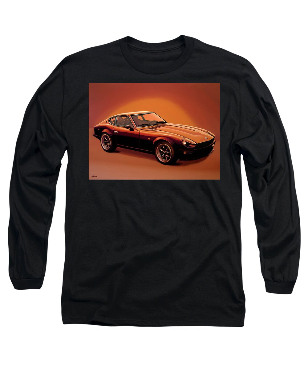 Datsun Long Sleeve T-Shirt featuring the painting Datsun 240Z 1970 Painting by Paul Meijering