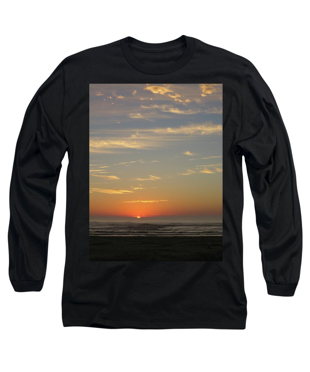 Dawn Long Sleeve T-Shirt featuring the photograph Dawn on the Texas Gulf Coast by Judith Lauter