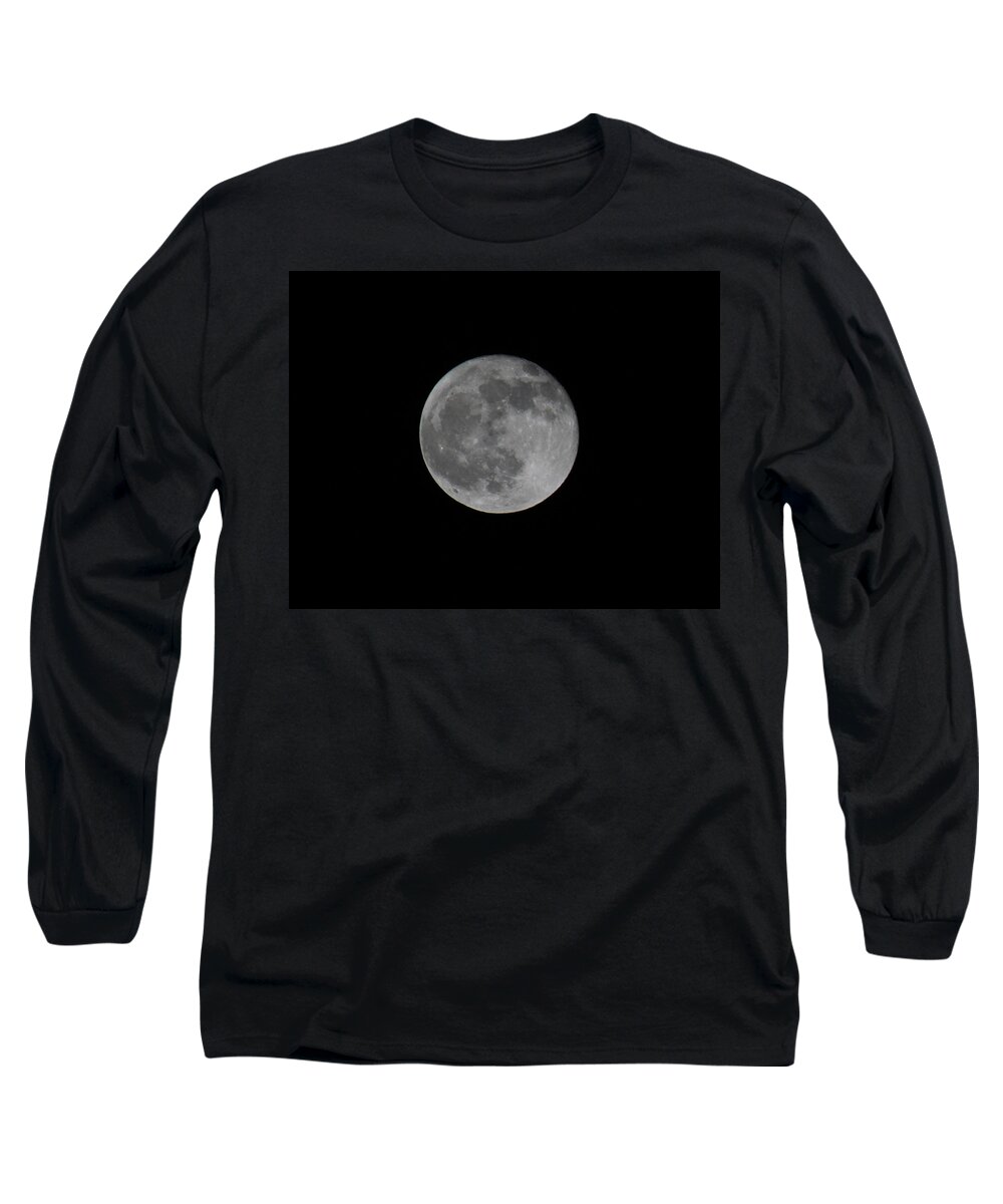 Night View Long Sleeve T-Shirt featuring the photograph December Moon by Donna L Munro