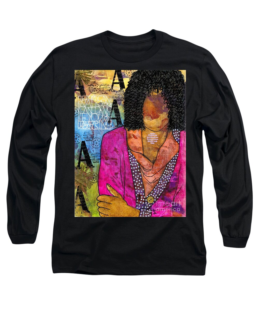 Acrylic Long Sleeve T-Shirt featuring the painting Deep in Thought by Angela L Walker