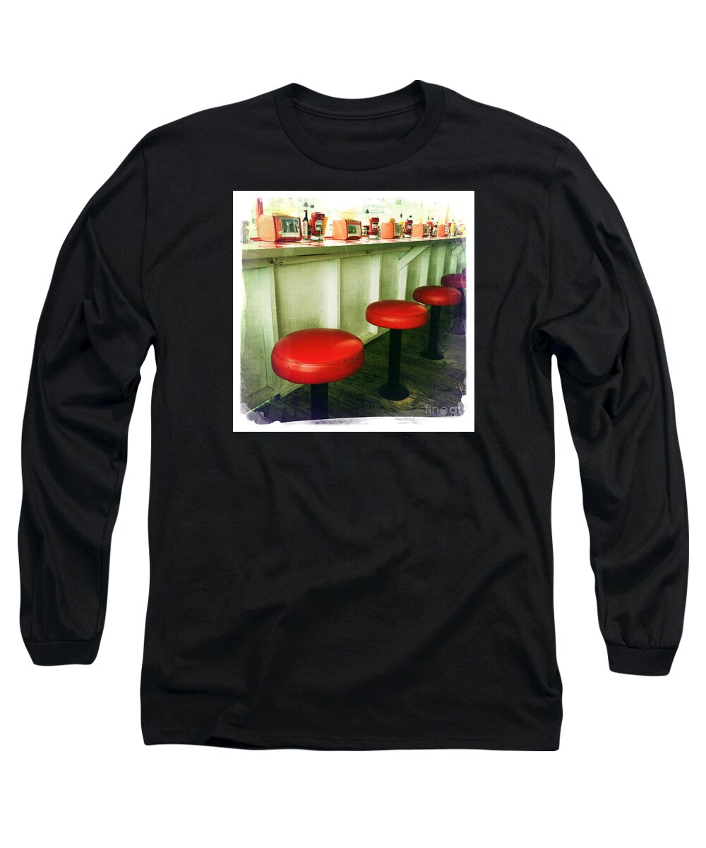 Diner Bar Long Sleeve T-Shirt featuring the photograph Diner Bar by Nina Prommer