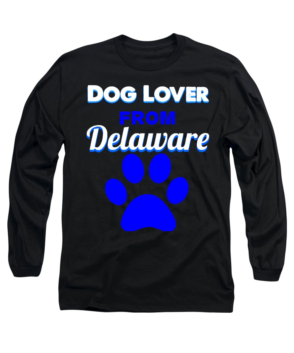 Beagle Long Sleeve T-Shirt featuring the digital art Dog Lover from Delaware by Lin Watchorn