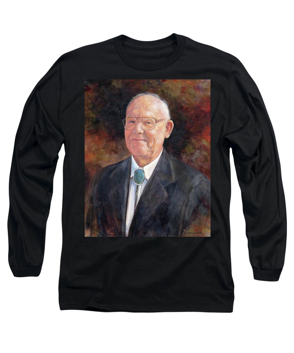 Portrait Long Sleeve T-Shirt featuring the painting Dr. John C. Kramer by Susan Hensel