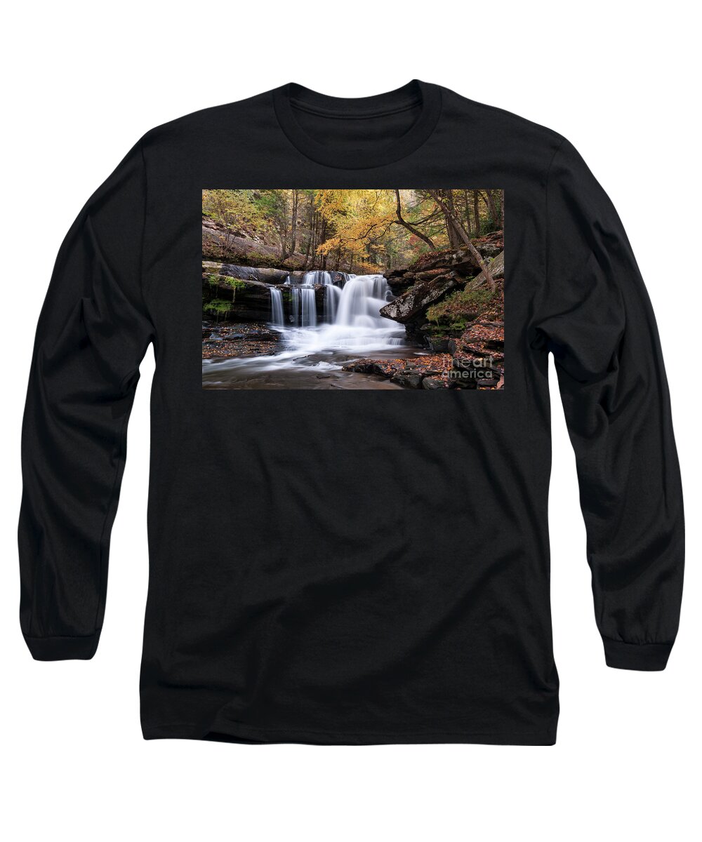 Dunloup Long Sleeve T-Shirt featuring the photograph Dunloup Falls - D009961 by Daniel Dempster