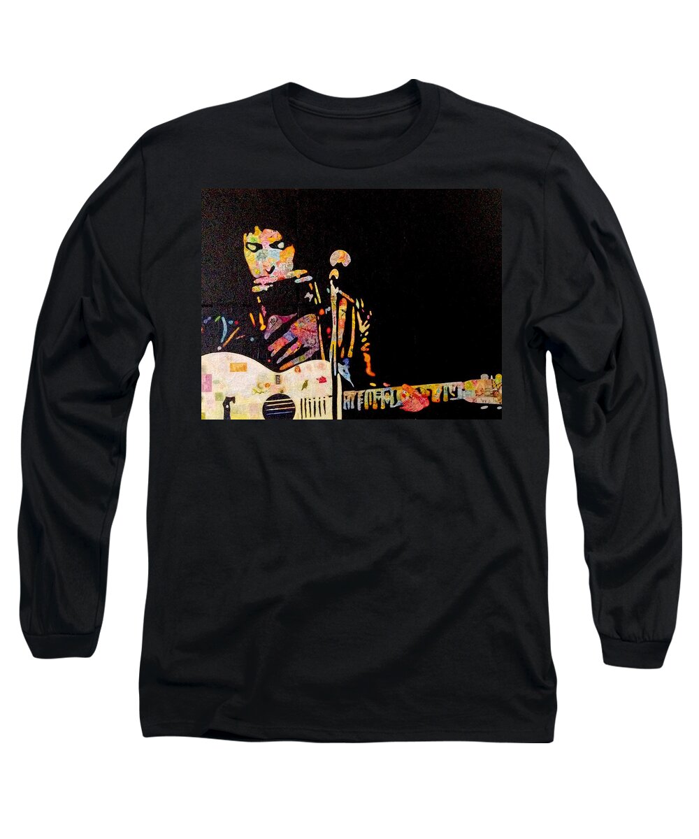 Dylan Long Sleeve T-Shirt featuring the mixed media Dylan by Steve Fields