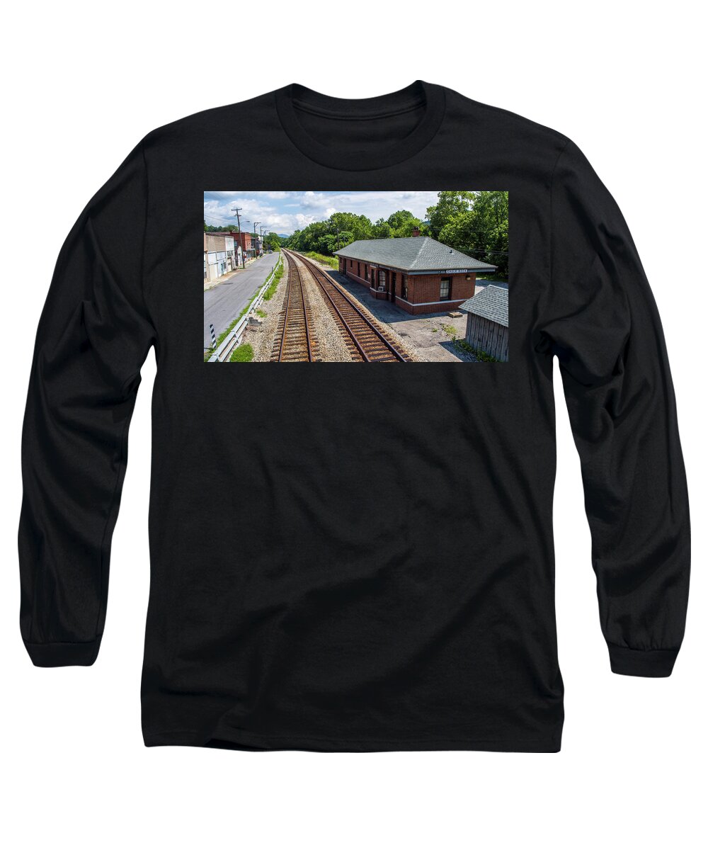 Small Town Long Sleeve T-Shirt featuring the photograph Eagle Rock Station 2 by Star City SkyCams