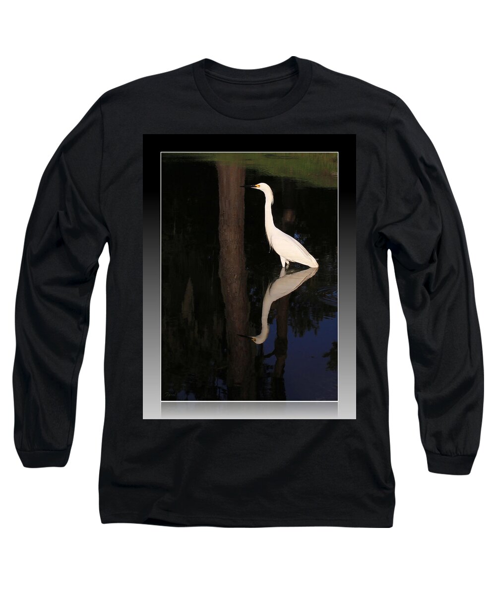 Egret Long Sleeve T-Shirt featuring the photograph Egret Mirror by Farol Tomson