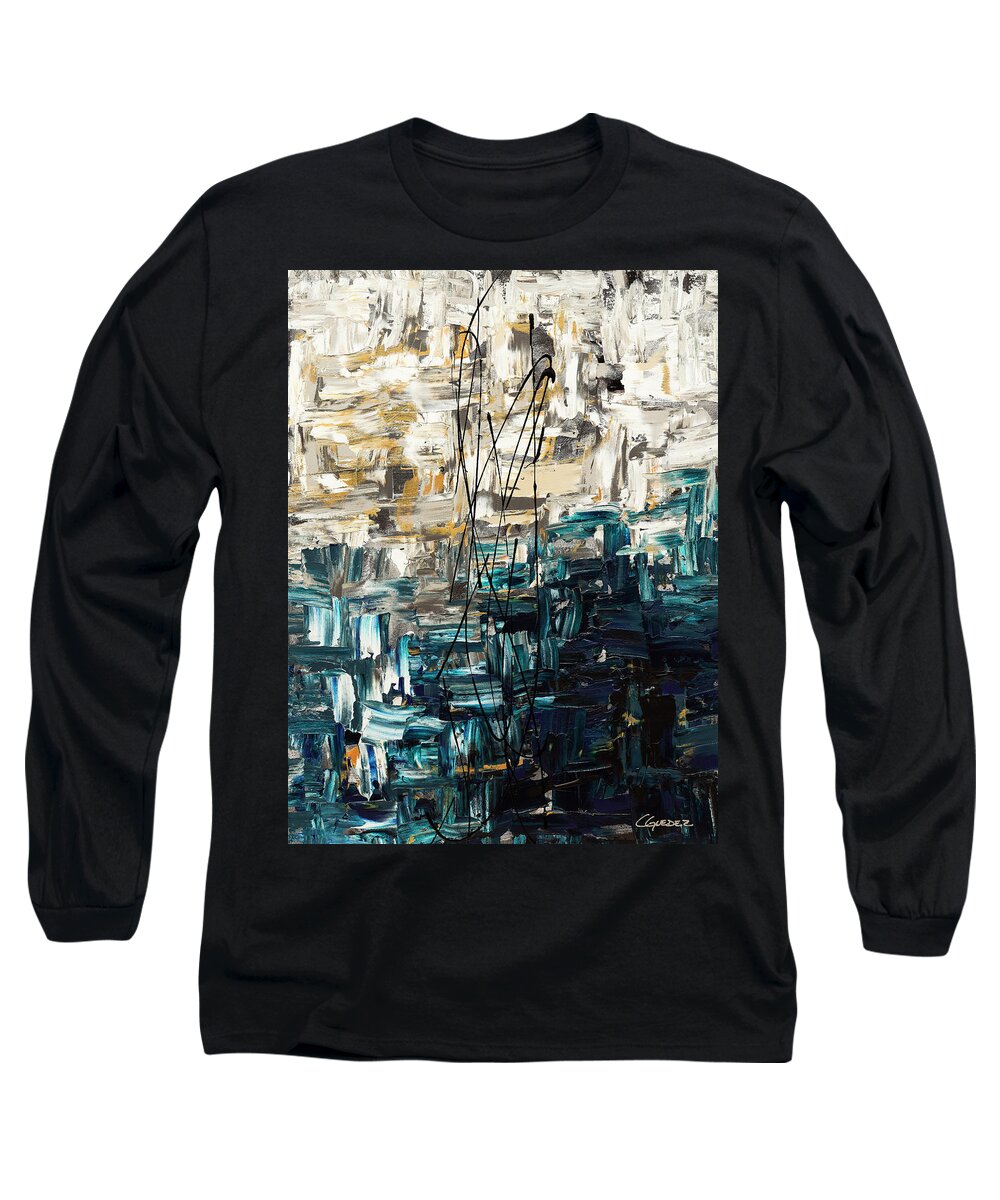 Abstract Art Long Sleeve T-Shirt featuring the painting Envisioning by Carmen Guedez