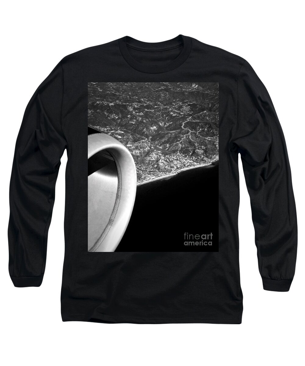Plane Long Sleeve T-Shirt featuring the photograph Exit Row - Window Seat by Gwyn Newcombe