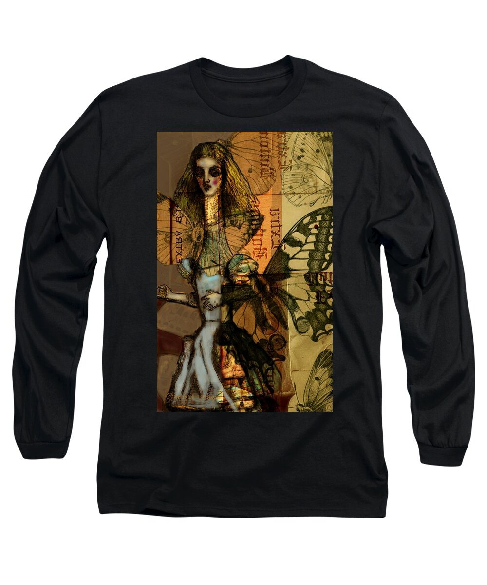 Butterfly Long Sleeve T-Shirt featuring the digital art Extra Buttons by Delight Worthyn