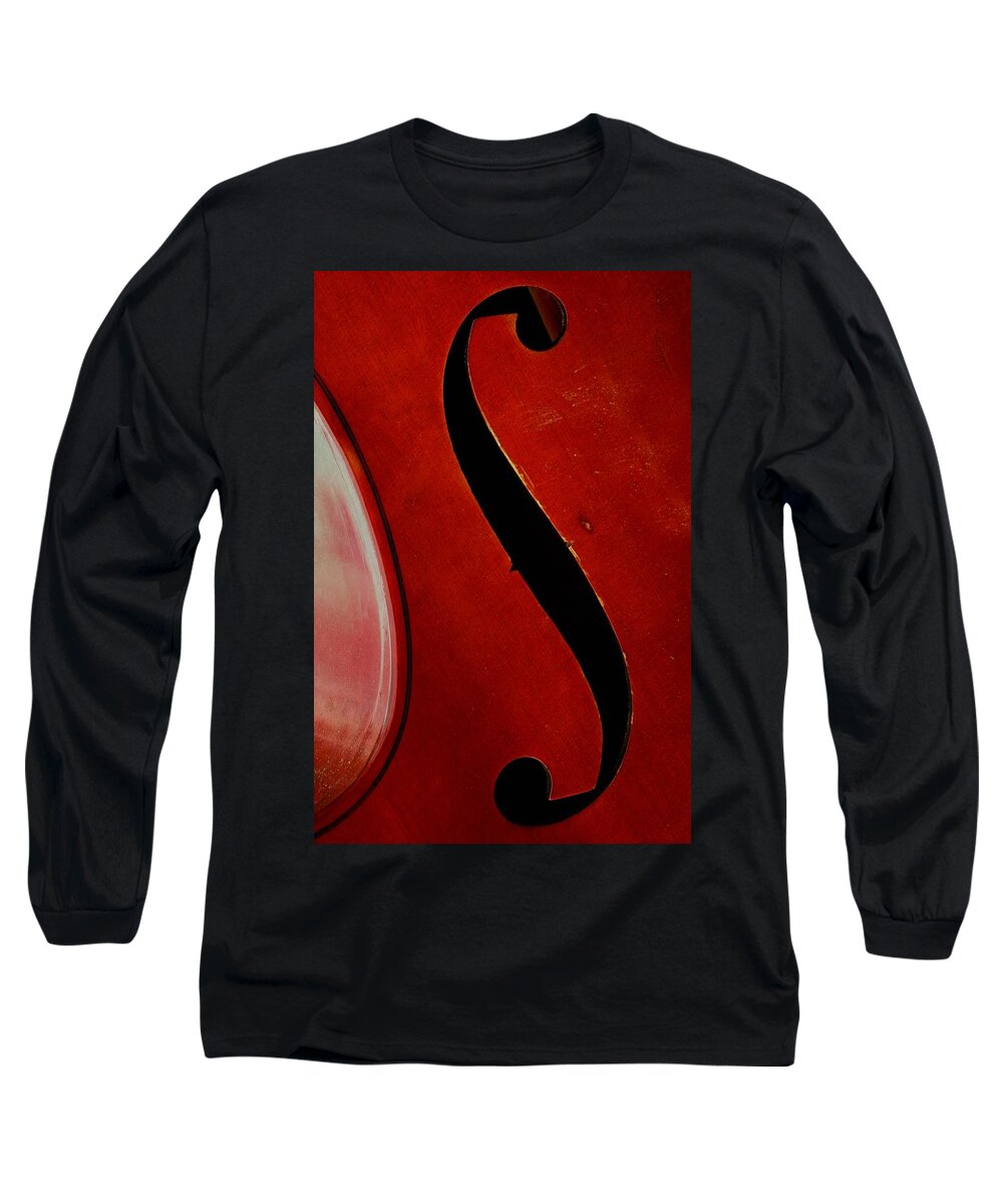 Sound Long Sleeve T-Shirt featuring the photograph F Hole by Chris Berry