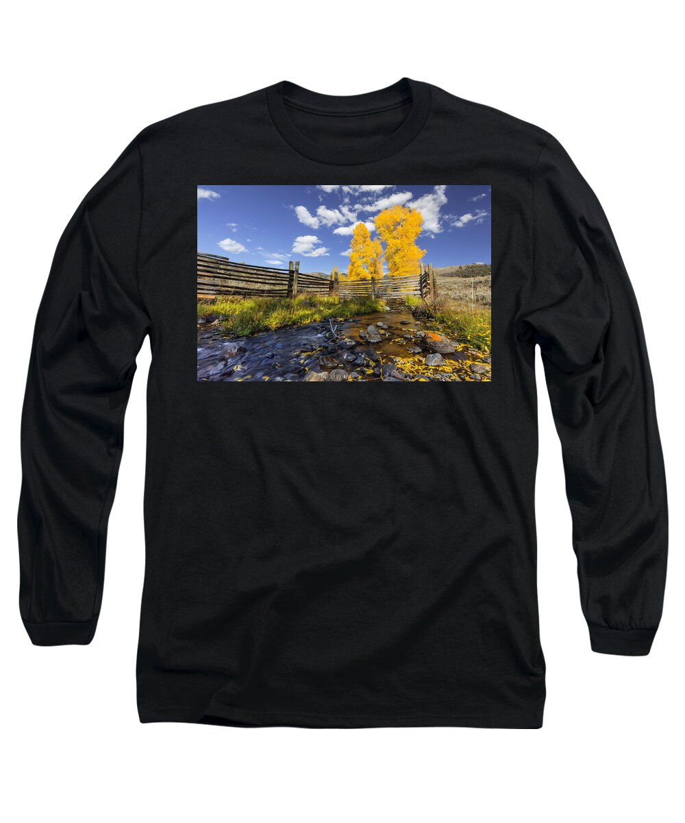 Autumn Long Sleeve T-Shirt featuring the photograph Fall at the Ranch by Jack Bell