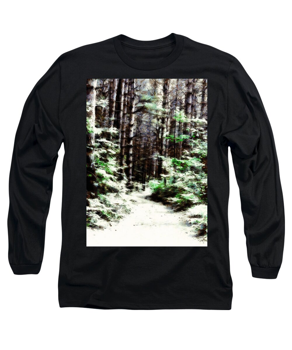 Forest Long Sleeve T-Shirt featuring the digital art Fantasy Forest by JGracey Stinson