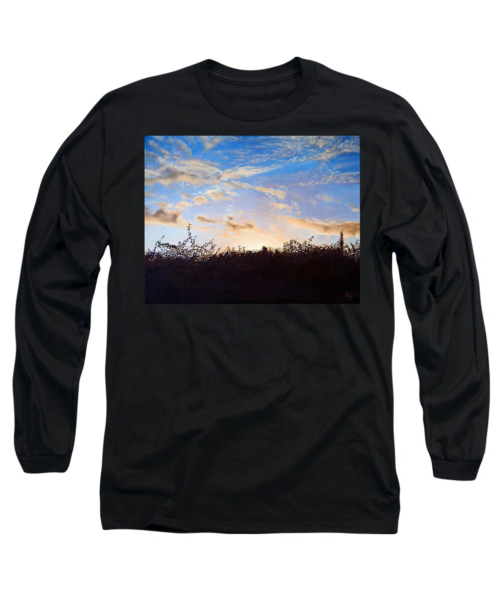 Landscapes Long Sleeve T-Shirt featuring the painting Far horizons by Michelangelo Rossi