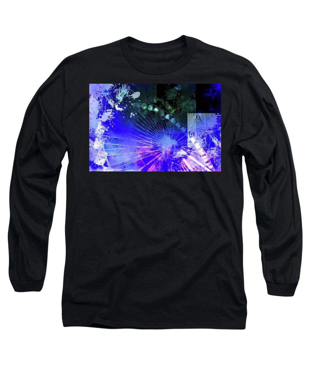 Louvre Long Sleeve T-Shirt featuring the mixed media Ferris 13 by Priscilla Huber