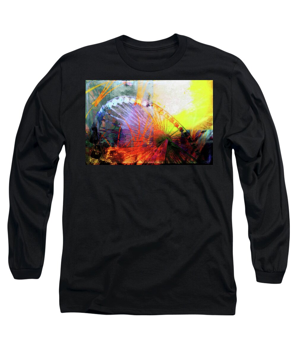 Louvre Long Sleeve T-Shirt featuring the mixed media Ferris 16 by Priscilla Huber