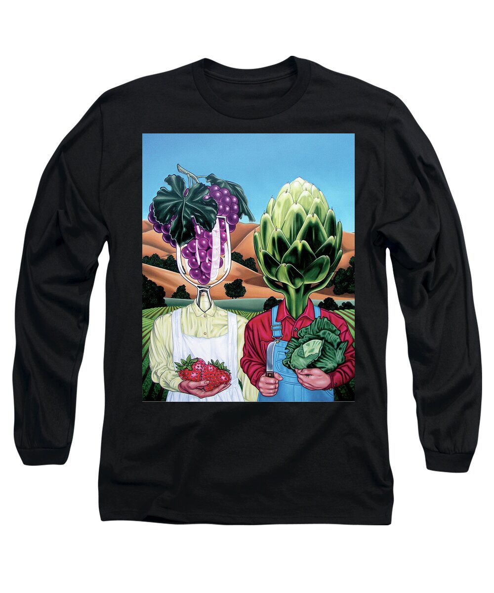  Long Sleeve T-Shirt featuring the painting Fields of Gold by Paxton Mobley